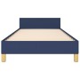 Estructura de cama con cabecero de tela azul 90x190 cm de vidaXL, Camas y somieres - Ref: Foro24-3124861, Precio: 148,93 €, D...