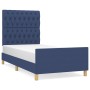 Estructura de cama con cabecero de tela azul 100x200 cm de vidaXL, Camas y somieres - Ref: Foro24-3125282, Precio: 149,53 €, ...