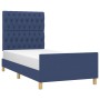 Estructura de cama con cabecero de tela azul 100x200 cm de vidaXL, Camas y somieres - Ref: Foro24-3125282, Precio: 149,53 €, ...