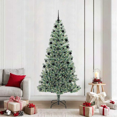 Árbol de Navidad Artificial Nevado con Luz LED Verde y 210 cm en Decoración Festiva y Estacional | Comprar online en Foru.es