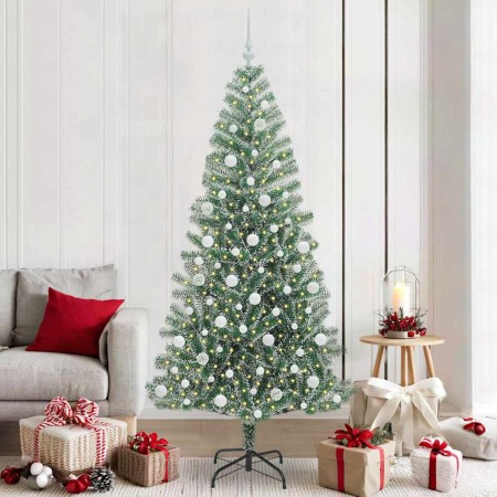 Árbol de Navidad Artificial Nevado con Luz LED Verde y 210 cm en Decoración Festiva y Estacional | Comprar online en Foru.es