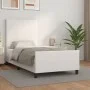 White synthetic leather headboard bed frame 100x200 cm by vidaXL, Beds and slatted bases - Ref: Foro24-3125434, Price: 144,91...