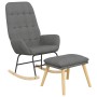 Sillón mecedora con taburete tela gris claro de vidaXL, Mecedoras - Ref: Foro24-3097704, Precio: 148,30 €, Descuento: %