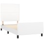 Estructura de cama cabecero cuero sintético blanco 100x200 cm de vidaXL, Camas y somieres - Ref: Foro24-3125434, Precio: 146,...
