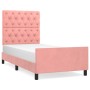 Estructura de cama con cabecero de terciopelo rosa 80x200 cm de vidaXL, Camas y somieres - Ref: Foro24-3125909, Precio: 165,6...