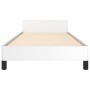 Estructura de cama cabecero cuero sintético blanco 100x200 cm de vidaXL, Camas y somieres - Ref: Foro24-3125434, Precio: 146,...