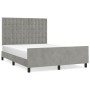 Estructura de cama con cabecero terciopelo gris claro 140x190cm de vidaXL, Camas y somieres - Ref: Foro24-3125995, Precio: 22...