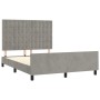 Estructura de cama con cabecero terciopelo gris claro 140x190cm de vidaXL, Camas y somieres - Ref: Foro24-3125995, Precio: 22...