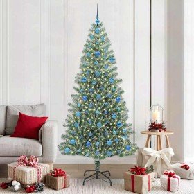 Árbol de Navidad Artificial Nevado con Luz LED Verde y 210 cm en Decoración Festiva y Estacional | Comprar online en Foru.es