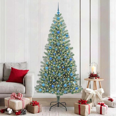 Árbol de Navidad Artificial Nevado con Luz LED Verde y 210 cm en Decoración Festiva y Estacional | Comprar online en Foru.es