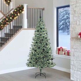 Árbol de Navidad Artificial Nevado con Luz LED Verde y 240 cm en Decoración Festiva y Estacional | Comprar online en Foru.es