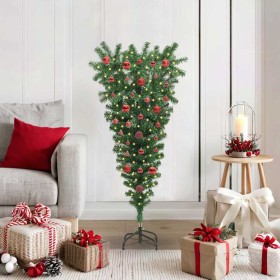 Árbol de Navidad Artificial Pre-iluminado al Revés con Juego de Bolas en Decoración Festiva y Estacional | Comprar online en For