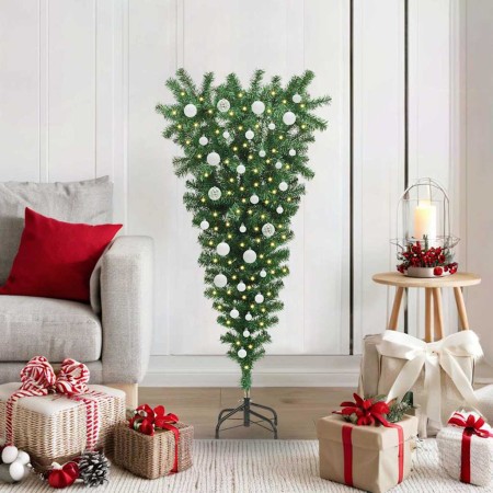 Árbol de Navidad artificial preiluminado al revés con juego de bolas en Decoración Festiva y Estacional | Comprar online en Foru