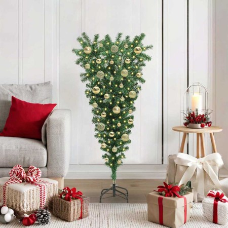Árbol de Navidad artificial preiluminado al revés con juego de bolas en Decoración Festiva y Estacional | Comprar online en Foru