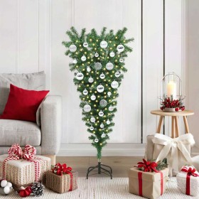 Árbol de Navidad artificial pre-iluminado al revés con juego de bolas en Decoración Festiva y Estacional | Comprar online en For