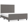 Estructura de cama con cabecero cuero sintético gris 140x190 cm de vidaXL, Camas y somieres - Ref: Foro24-3125449, Precio: 20...