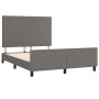 Estructura de cama con cabecero cuero sintético gris 140x190 cm de vidaXL, Camas y somieres - Ref: Foro24-3125449, Precio: 20...