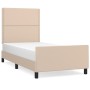 Estructura de cama cabecero cuero sintético capuchino 100x200cm de vidaXL, Camas y somieres - Ref: Foro24-3125499, Precio: 14...