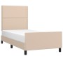 Estructura de cama cabecero cuero sintético capuchino 100x200cm de vidaXL, Camas y somieres - Ref: Foro24-3125499, Precio: 14...
