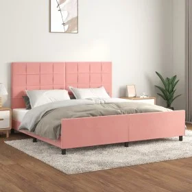 Rosa Samtbettgestell mit Kopfteil 200x200 cm von vidaXL, Betten und Lattenroste - Ref: Foro24-3125780, Preis: 236,24 €, Rabat...