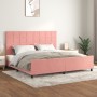 Estructura de cama con cabecero de terciopelo rosa 200x200 cm de vidaXL, Camas y somieres - Ref: Foro24-3125780, Precio: 243,...