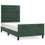 Estructura cama con cabecero terciopelo verde oscuro 100x200 cm de vidaXL, Camas y somieres - Ref: Foro24-3125925, Precio: 17...