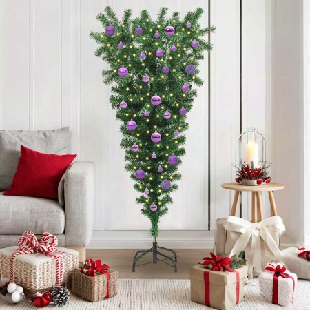 Árbol de Navidad artificial preiluminado al revés con juego de bolas en Decoración Festiva y Estacional | Comprar online en Foru