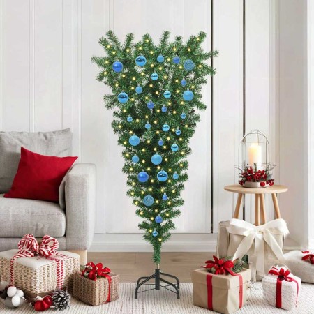 Árbol de Navidad artificial preiluminado al revés con juego de bolas en Decoración Festiva y Estacional | Comprar online en Foru