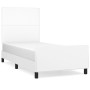 Estructura de cama con cabecero cuero sintético blanco 90x190cm de vidaXL, Camas y somieres - Ref: Foro24-3125422, Precio: 17...