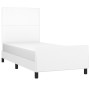 Estructura de cama con cabecero cuero sintético blanco 90x190cm de vidaXL, Camas y somieres - Ref: Foro24-3125422, Precio: 17...