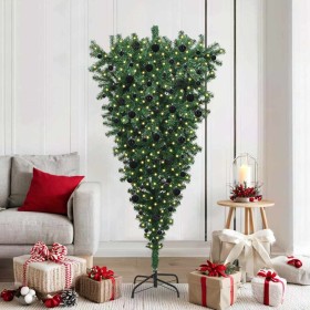 Árbol de Navidad artificial preiluminado al revés con juego de bolas en Decoración Festiva y Estacional | Comprar online en Foru