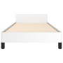 Estructura de cama con cabecero cuero sintético blanco 90x190cm de vidaXL, Camas y somieres - Ref: Foro24-3125422, Precio: 17...