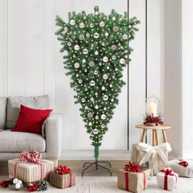 Árbol de Navidad artificial pre-iluminado al revés con set de bolas en Decoración Festiva y Estacional | Comprar online en Foru.