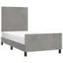 Estructura de cama con cabecero terciopelo gris claro 100x200cm de vidaXL, Camas y somieres - Ref: Foro24-3125617, Precio: 13...