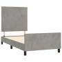 Estructura de cama con cabecero terciopelo gris claro 100x200cm de vidaXL, Camas y somieres - Ref: Foro24-3125617, Precio: 13...