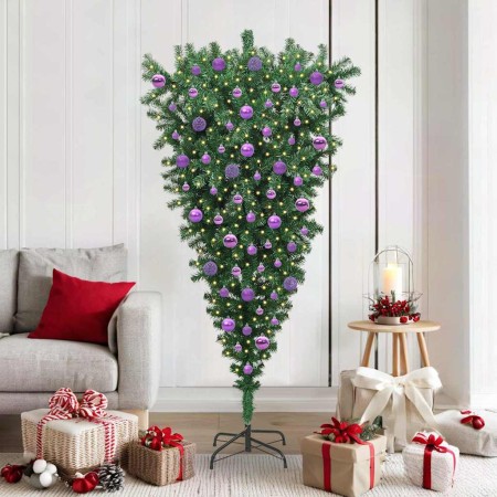 Árbol de Navidad artificial preiluminado al revés con juego de bolas en Decoración Festiva y Estacional | Comprar online en Foru
