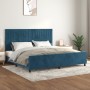 Estructura cama con cabecero terciopelo azul oscuro 200x200 cm de vidaXL, Camas y somieres - Ref: Foro24-3125901, Precio: 246...