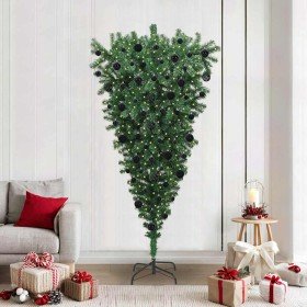 Árbol de Navidad artificial preiluminado al revés con juego de bolas en Decoración Festiva y Estacional | Comprar online en Foru