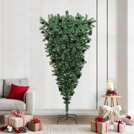 Árbol de Navidad artificial preiluminado al revés con juego de bolas en Decoración Festiva y Estacional | Comprar online en Foru
