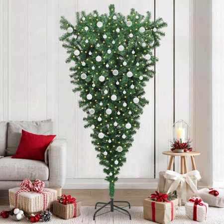 Árbol de Navidad artificial preiluminado al revés con juego de bolas en Decoración Festiva y Estacional | Comprar online en Foru