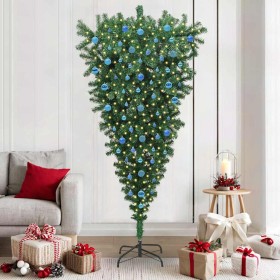 Árbol de Navidad artificial preiluminado al revés con juego de bolas en Decoración Festiva y Estacional | Comprar online en Foru