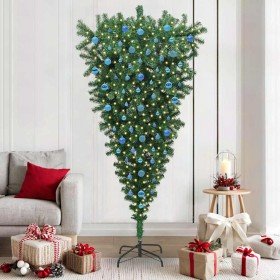 Árbol de Navidad artificial preiluminado al revés con juego de bolas en Decoración Festiva y Estacional | Comprar online en Foru