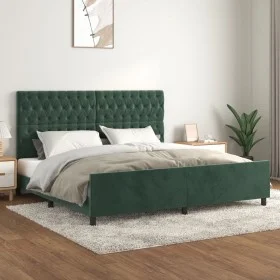 Estructura cama con cabecero terciopelo verde oscuro 200x200 cm de vidaXL, Camas y somieres - Ref: Foro24-3125961, Precio: 28...