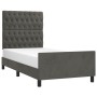 Estructura cama con cabecero terciopelo gris oscuro 100x200 cm de vidaXL, Camas y somieres - Ref: Foro24-3125923, Precio: 145...