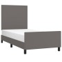 Estructura de cama con cabecero cuero sintético gris 90x190 cm de vidaXL, Camas y somieres - Ref: Foro24-3125425, Precio: 138...