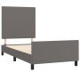 Estructura de cama con cabecero cuero sintético gris 90x190 cm de vidaXL, Camas y somieres - Ref: Foro24-3125425, Precio: 138...