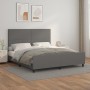 Estructura de cama con cabecero cuero sintético gris 180x200cm de vidaXL, Camas y somieres - Ref: Foro24-3125467, Precio: 238...