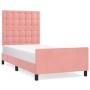 Estructura de cama con cabecero de terciopelo rosa 80x200 cm de vidaXL, Camas y somieres - Ref: Foro24-3125970, Precio: 154,4...
