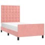Estructura de cama con cabecero de terciopelo rosa 80x200 cm de vidaXL, Camas y somieres - Ref: Foro24-3125970, Precio: 154,4...