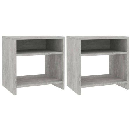 Mesitas de noche 2 uds madera contrachapada hormigón 40x30x40cm de vidaXL, Mesitas de noche - Ref: Foro24-800018, Precio: 45,...